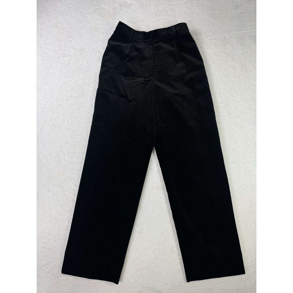 Ralph Lauren Women's Straight Leg Black Velvet Pants 6 Winter Holiday Party